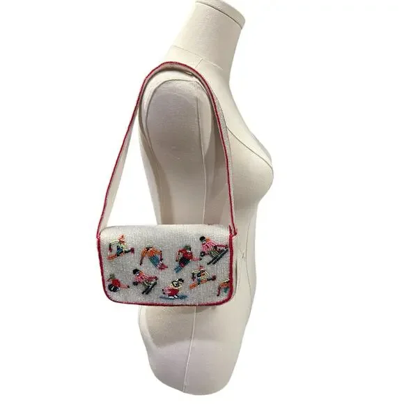 Anthropologie Fiona Beaded Bag Skiers Edition - Picture 6 of 12